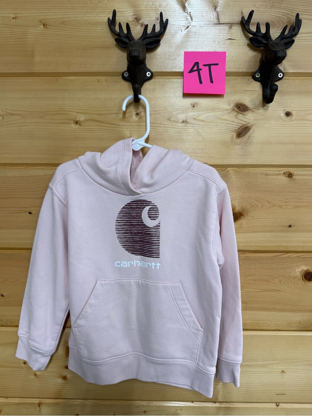 Carhartt Light Pink Logo Pullover Hoodie for Kids